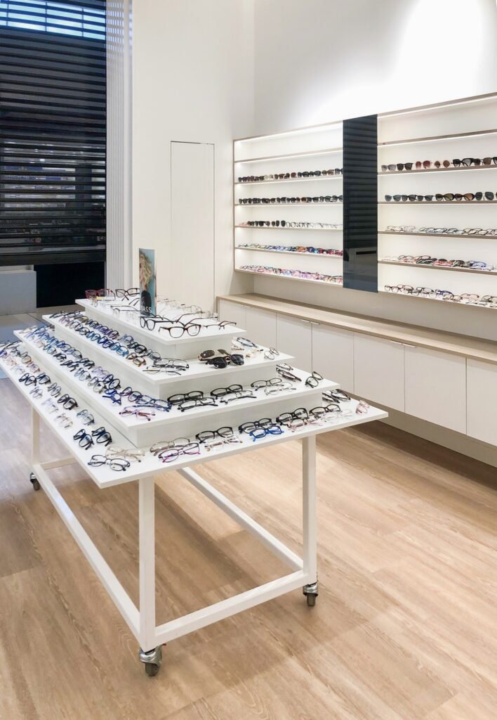 Optical store interior display, Salson Projects